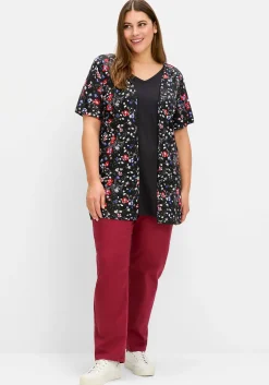 Shirt in 2-in-1-Optik, mit Blumendruck