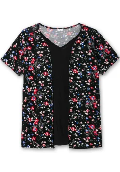 Shirt in 2-in-1-Optik, mit Blumendruck