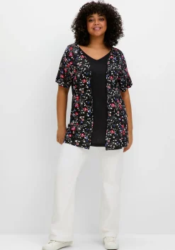 Shirt in 2-in-1-Optik, mit Blumendruck