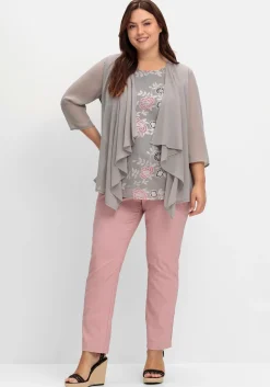 Shirt in 2-in-1-Optik mit Einsatz aus Mesh