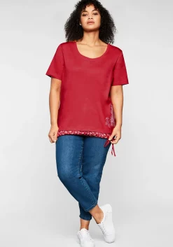 Shirt in 2-in-1-Optik mit Print und Tunnelzug