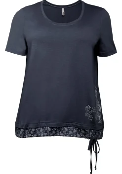 Shirt in 2-in-1-Optik mit Print und Tunnelzug