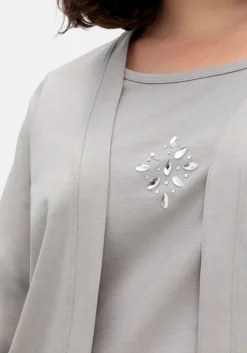 Shirt in 2-in-Optik, mit 3/4-Ärmeln und Glitzerdetail