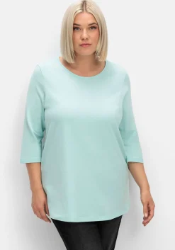 Shirt in Piqué-Qualität mit 3/4-Ärmeln