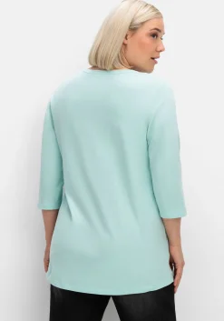 Shirt in Piqué-Qualität mit 3/4-Ärmeln