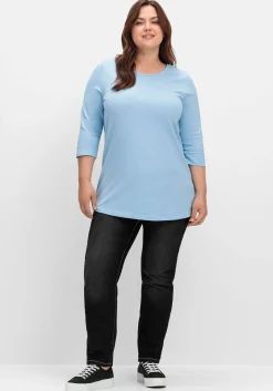 Shirt in Piqué-Qualität mit 3/4-Ärmeln