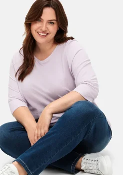 Shirt in Piqué-Qualität mit 3/4-Ärmeln