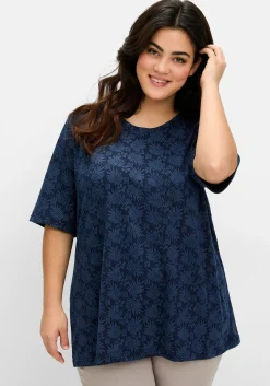 Shirt mit Alloverprint, leicht tailliert