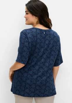 Shirt mit Alloverprint, leicht tailliert