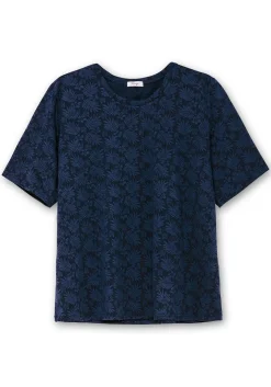 Shirt mit Alloverprint, leicht tailliert