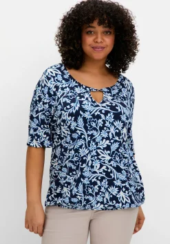 Shirt mit Alloverprint und Cut-out vorn