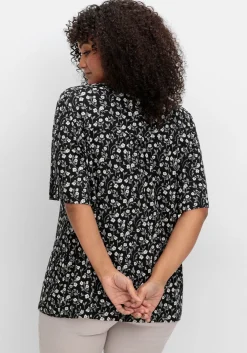 Shirt mit Blümchenprint und Knopfleiste