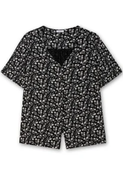 Shirt mit Blümchenprint und Knopfleiste