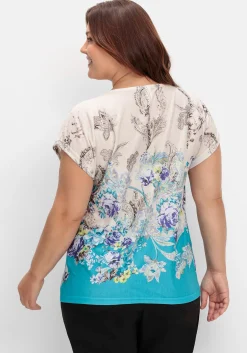 Shirt mit Blumenprint, in bügelfreier Qualität