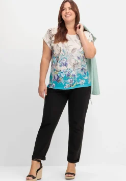 Shirt mit Blumenprint, in bügelfreier Qualität