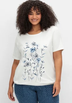 Shirt mit Blumenprint und Gummizugbund