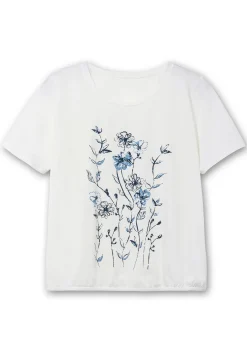 Shirt mit Blumenprint und Gummizugbund