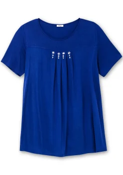 Shirt mit Faltendetails und Ziersteinen