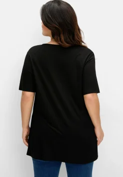 Shirt mit Faltendetails und Ziersteinen