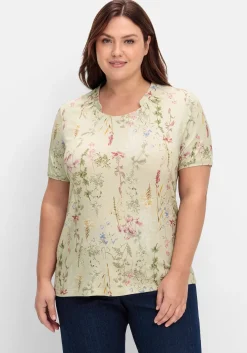 Shirt mit Faltenpartie am Stehkragen