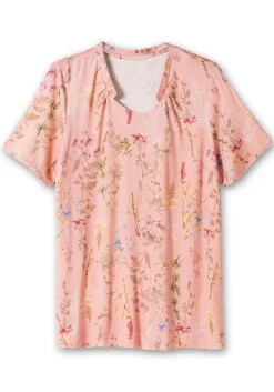 Shirt mit Faltenpartie am Stehkragen