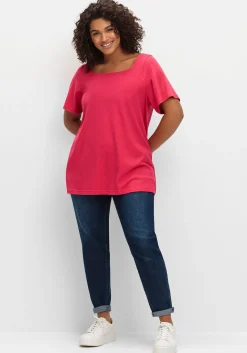 Shirt mit Flügelärmeln und Karree-Ausschnitt