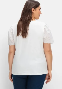 Shirt mit Flügelärmeln und Lochstickerei