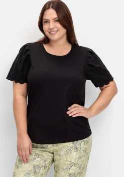 Shirt mit Flügelärmeln und Lochstickerei