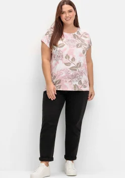 Shirt mit glänzendem Blumendruck