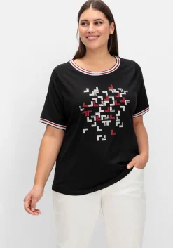 Shirt mit Grafik-Frontprint und Glitzerdetails