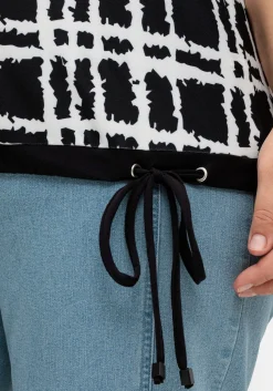 Shirt mit Grafik-Muster und U-Boot-Ausschnitt