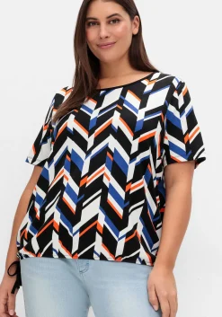 Shirt mit Grafikprint und Saum-Gummizug