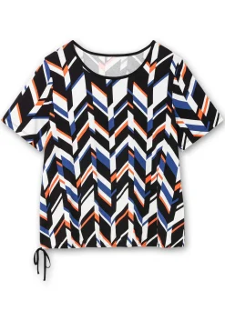 Shirt mit Grafikprint und Saum-Gummizug