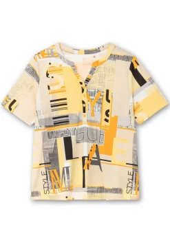 Shirt mit Grafikprint und Knopfleiste