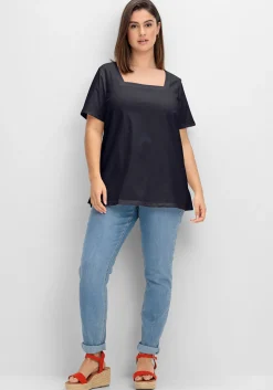 Shirt mit Karreeausschnitt