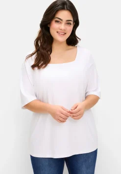 Shirt mit Karree-Ausschnitt, leicht tailliert