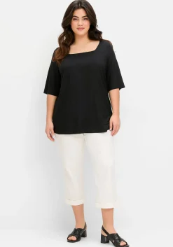 Shirt mit Karree-Ausschnitt, leicht tailliert