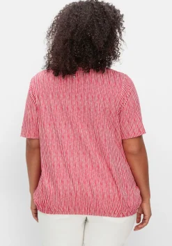 Shirt mit Minimal-Alloverdruck und Gummizugbund