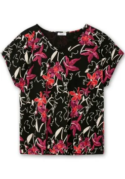 Shirt mit Ärmel-Schlitz und Alloverdruck