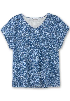 Shirt mit Ärmel-Schlitz und Alloverdruck