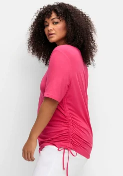 Shirt mit seitlichem Tunnelzug und längerem Halbarm