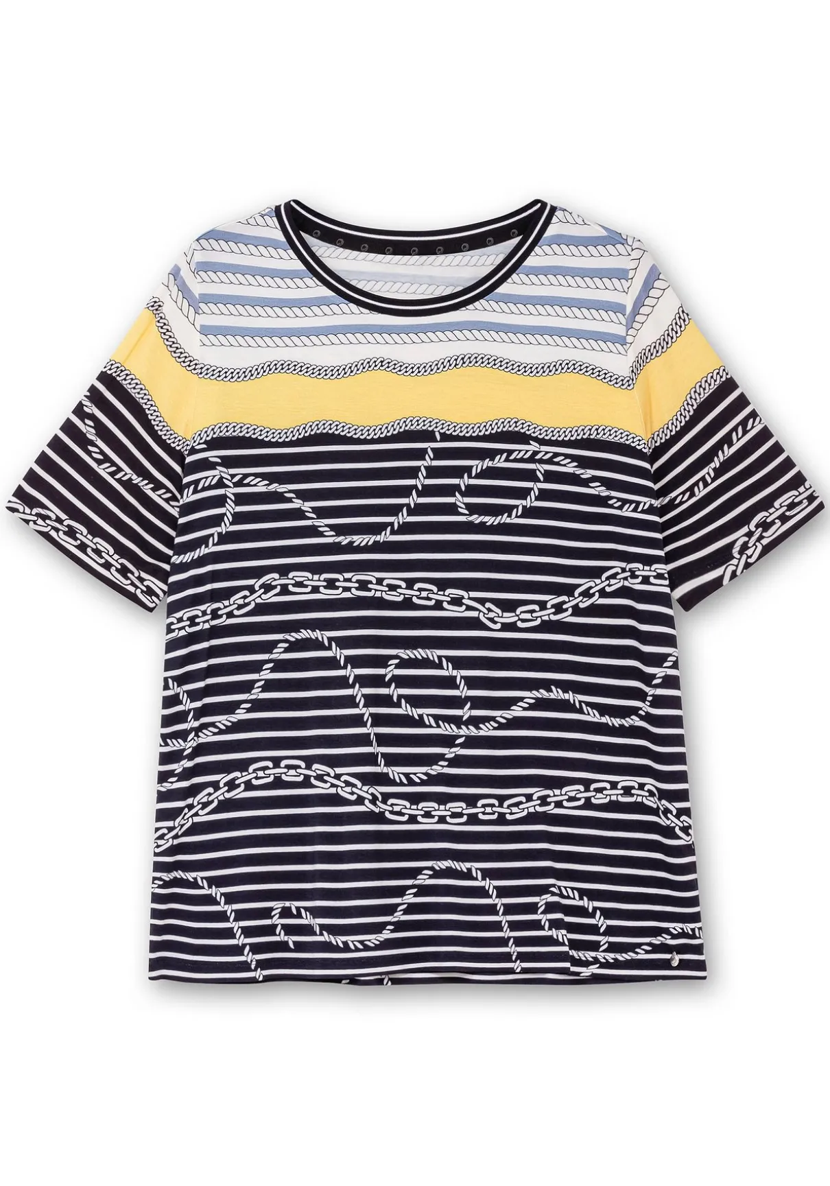 Shirt mit Streifendruck und Kettenmotiven