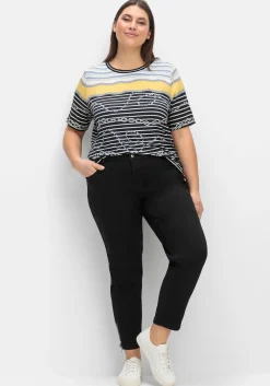 Shirt mit Streifendruck und Kettenmotiven