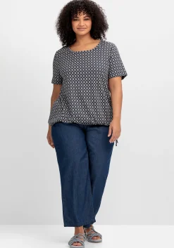 Shirt mit Tunnelzug am Saum und Alloverprint