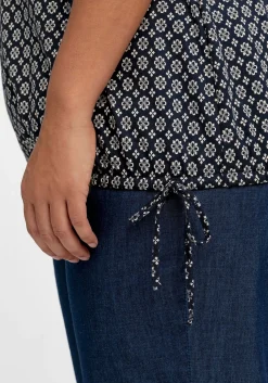 Shirt mit Tunnelzug am Saum und Alloverprint