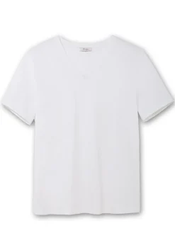 Shirt mit V-Ausschnitt, aus leichtem Jersey