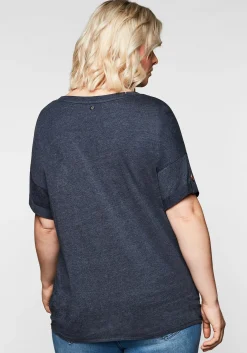 Shirt mit Ziernaht und Knotendetail am Saum