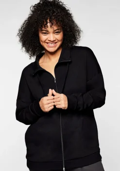 Shirtjacke mit Stehkragen und Bindeband