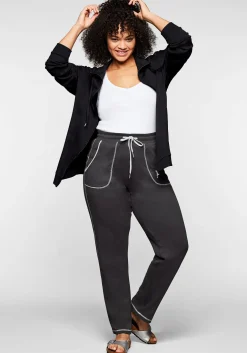 Shirtjacke mit Stehkragen und Bindeband