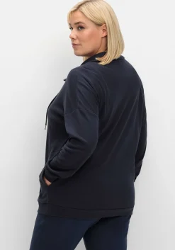 Shirtjacke mit Stehkragen und Bindeband